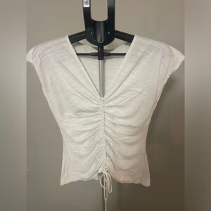 Max Studio Cream Ruched Blouse